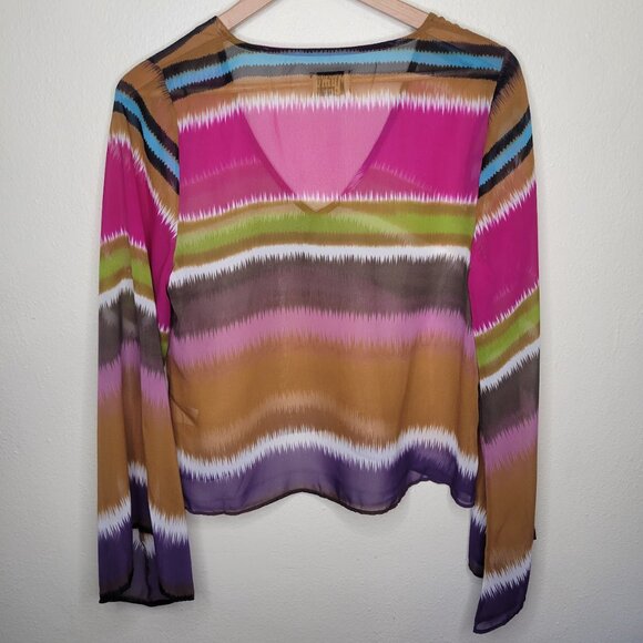 Show Me Your Mumu Bell Sleeve V-neck Top, Size S - Picture 5 of 5